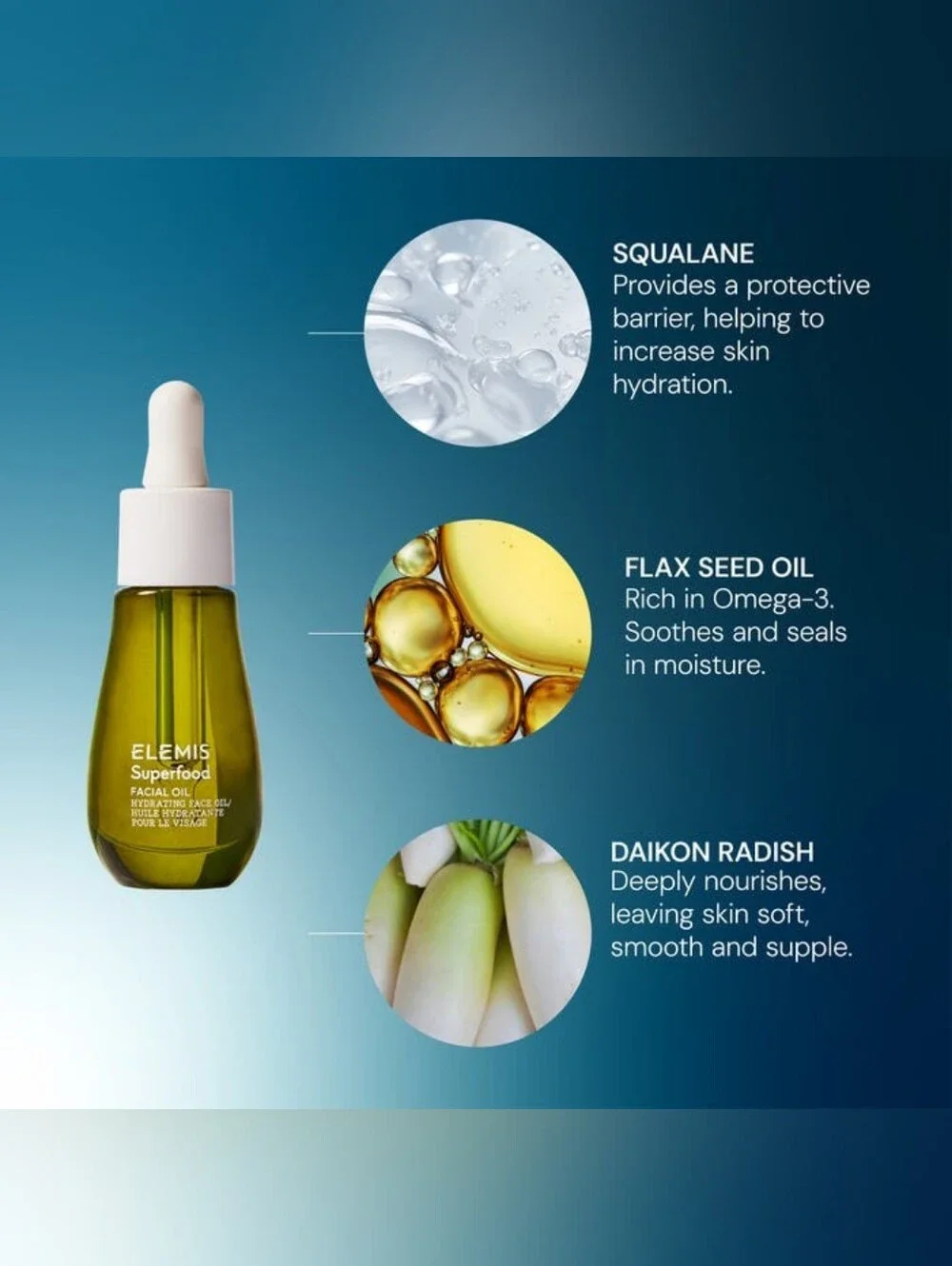 Elemis Superfood Facial Oil • Hydrating Nourishing Formula • NIB & Unopened